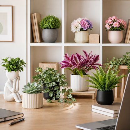 Plantas artificiales decorando una oficina