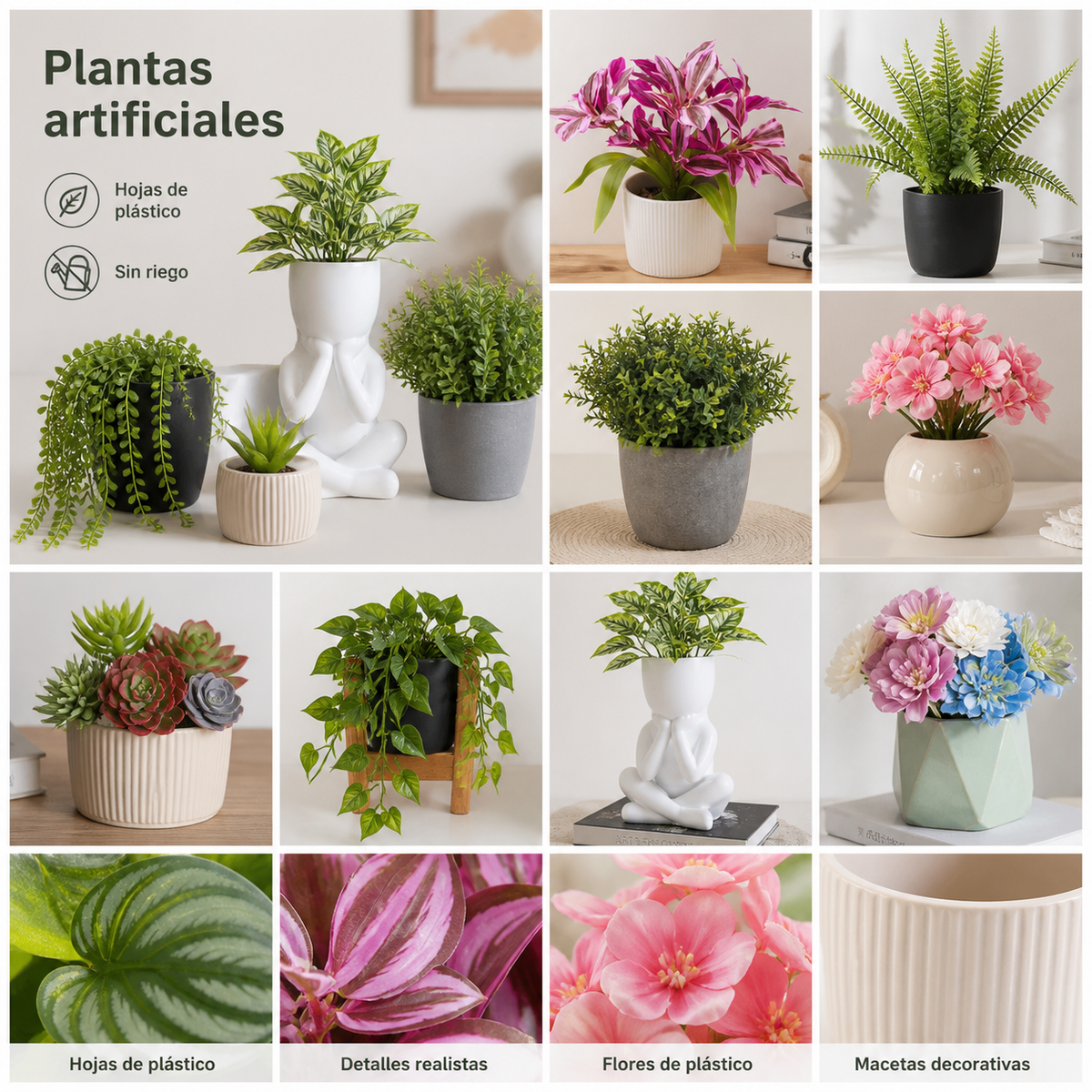Detalles y beneficios de las plantas artificiales de plástico