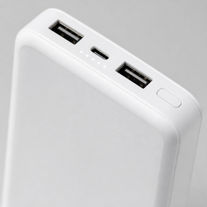 Detalle de puertos e indicadores del power bank