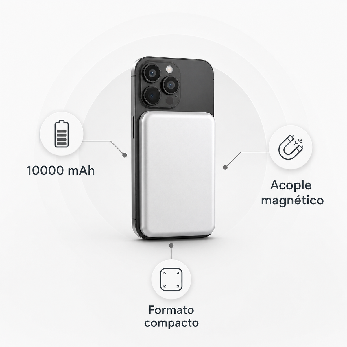 Características del power bank magnético de 10000 mAh