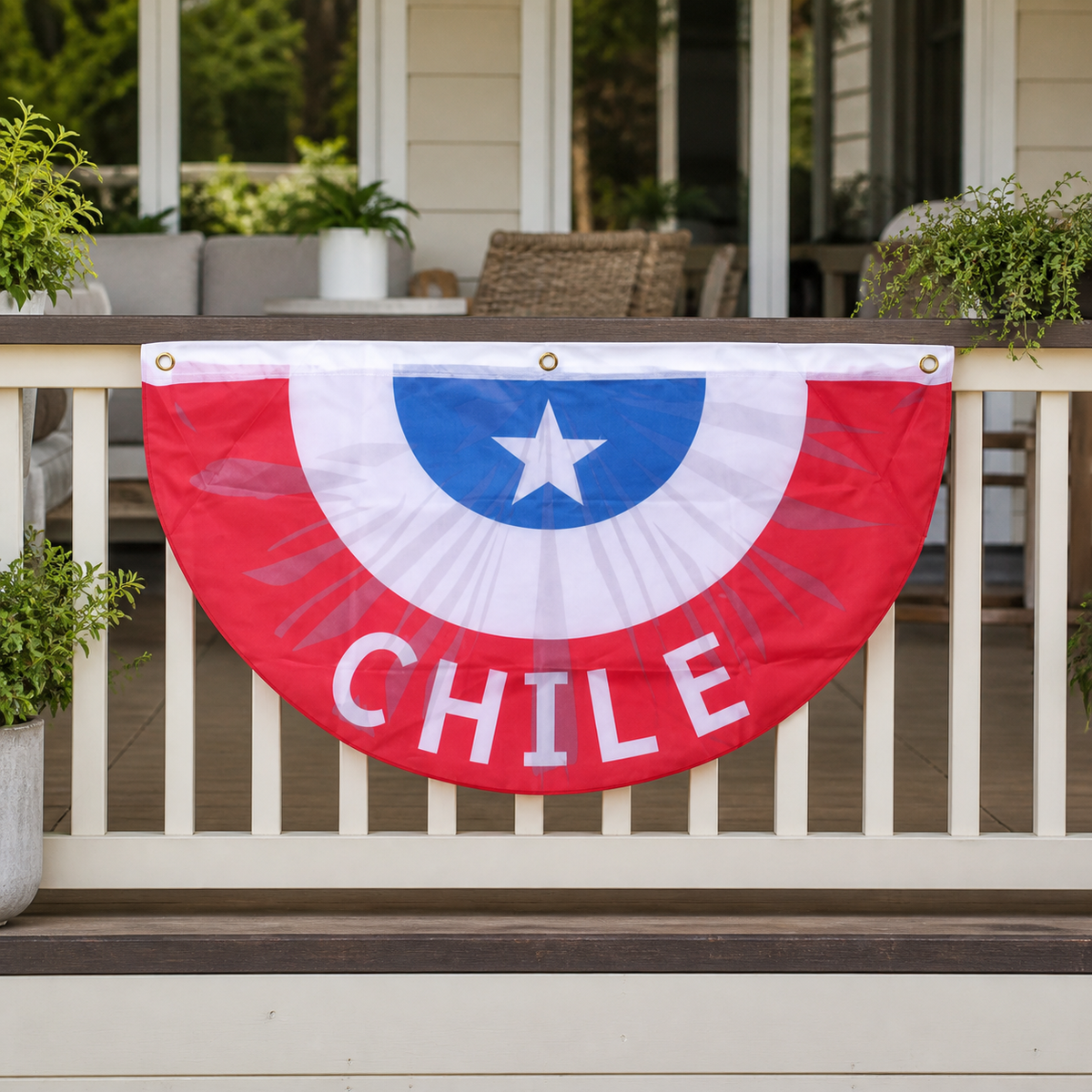 Bandera decorativa semicircular de Chile - imagen 3