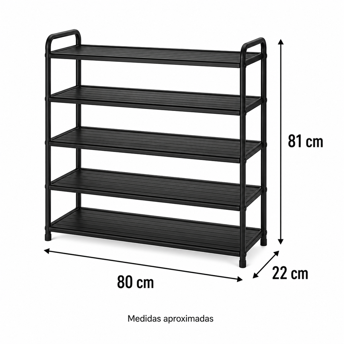 shoe rack 5 con medidas aproximadas