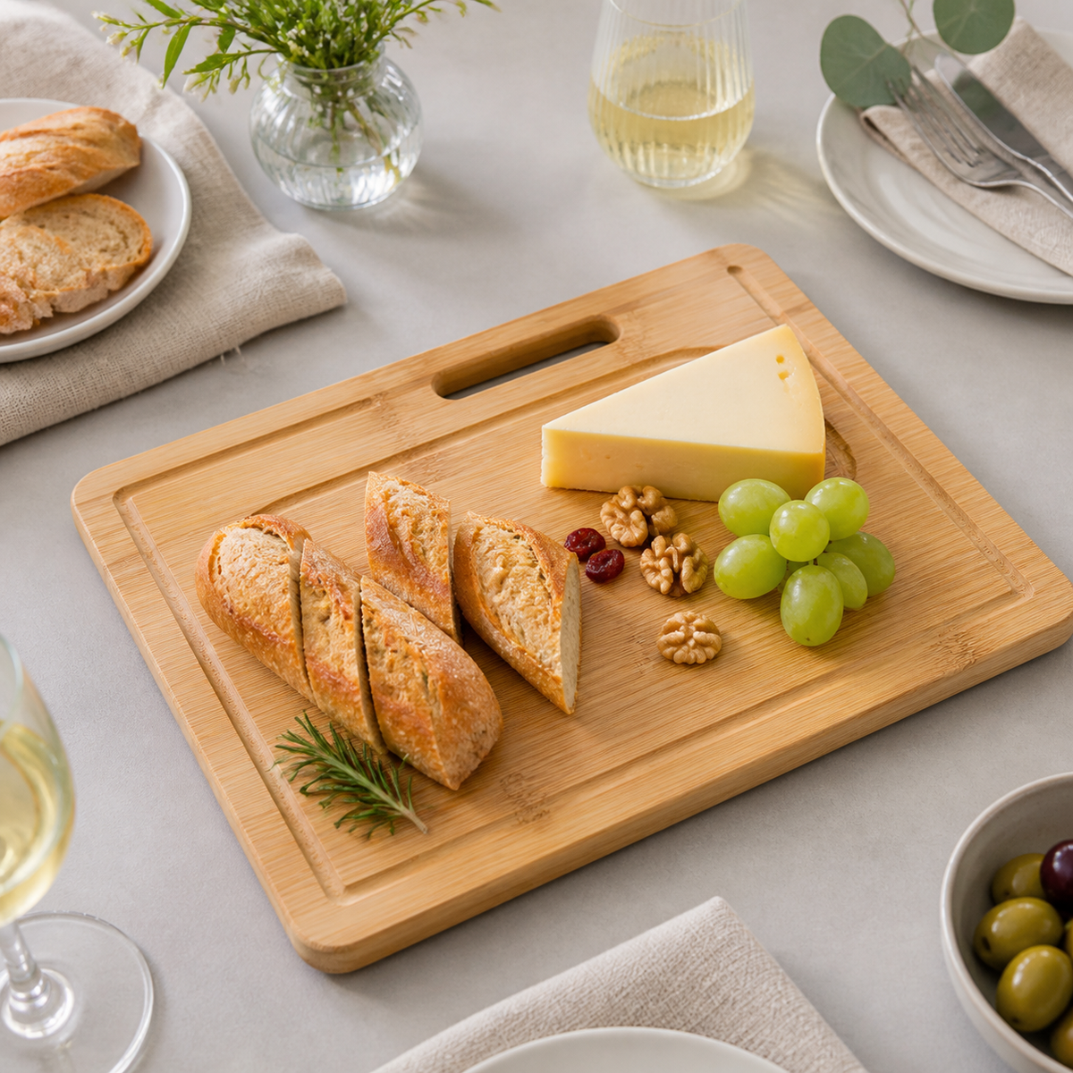 Tabla de bambú para servir alimentos