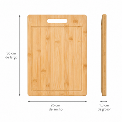 Detalles de la tabla de bambú