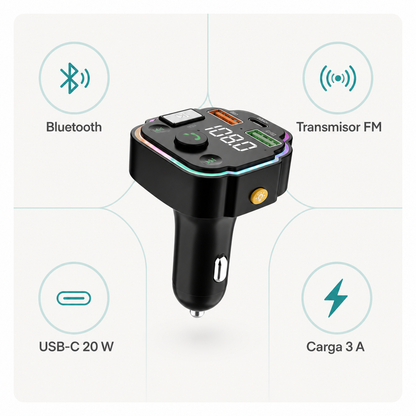 Funciones del transmisor Bluetooth FM para automóvil