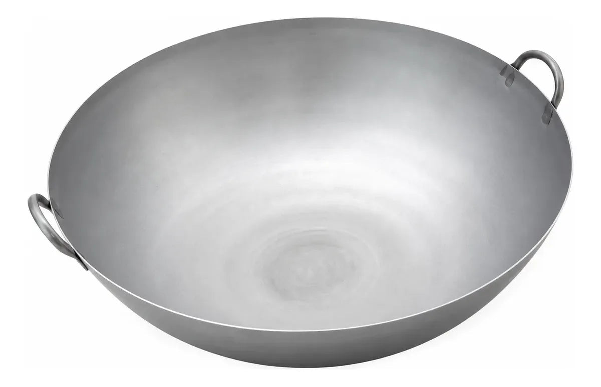Wok de acero inoxidable 50 cm con dos asas
