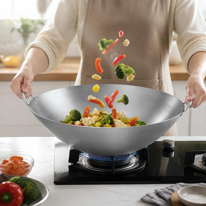 Wok de acero inoxidable 50 cm con dos asas, vista 7